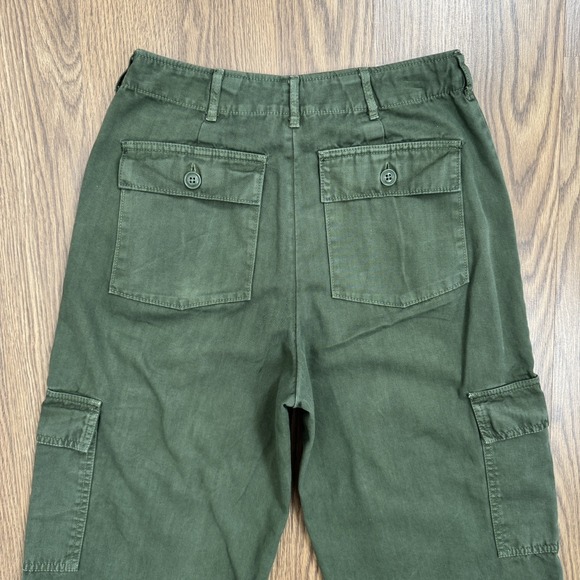 Universal Thread Pants Womens 4 Green Barrel Horseshoe Crop Cargo Cotton Twill - Picture 6 of 12